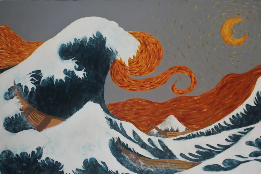 peinture Vague de Kanagawa et La nuit étoilé