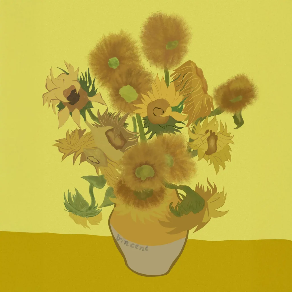 dessin Tulipes Van Gogh